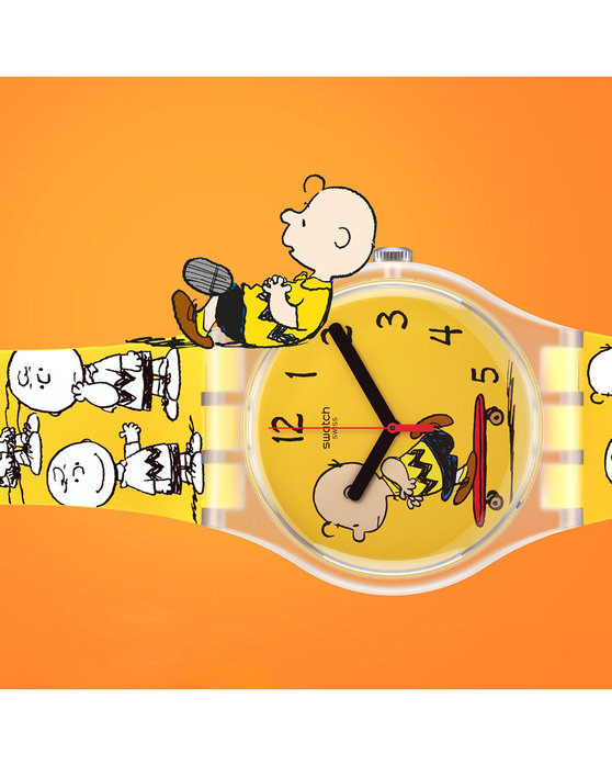 SWATCH Peanuts Pow Wow Yellow Silicone Strap