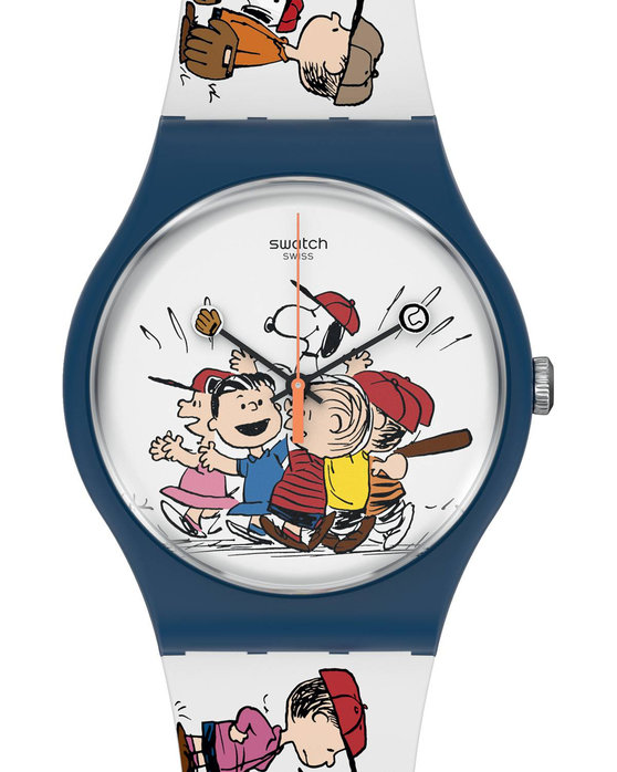 SWATCH Peanuts First Base Multicolor Silicone Strap