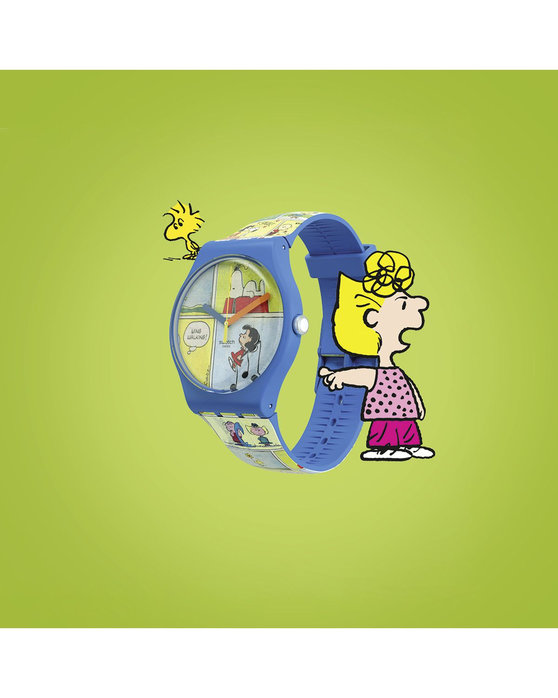 SWATCH Peanuts Smak Multicolor Silicone Strap