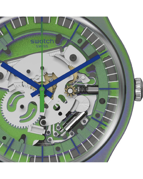 SWATCH Gents Shimmer Green Silicone Strap