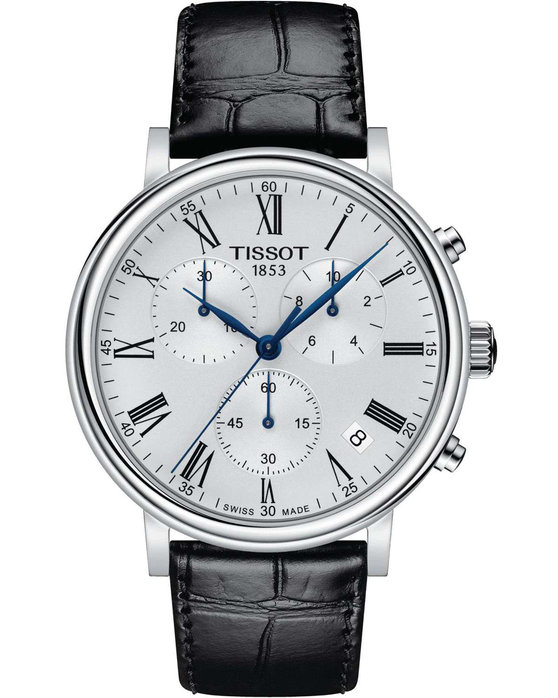 TISSOT T Classic Carson Chronograph Black Leather Strap kosmima.gr