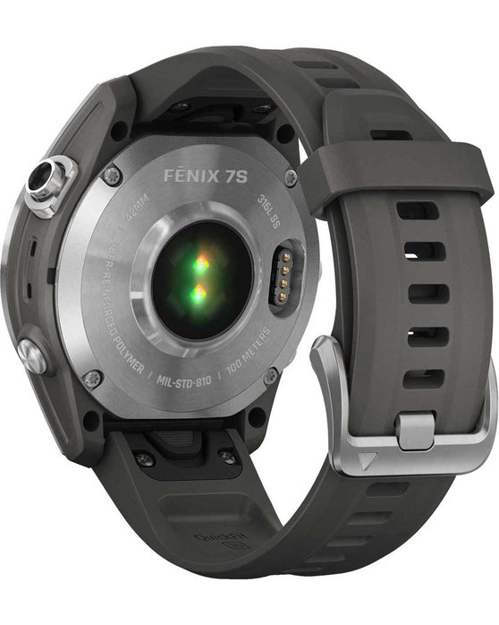 GARMIN Fenix 7S Silver with Graphite Silicone Strap