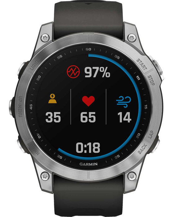 GARMIN Fenix 7 Silver with Graphite Grey Silicone Strap