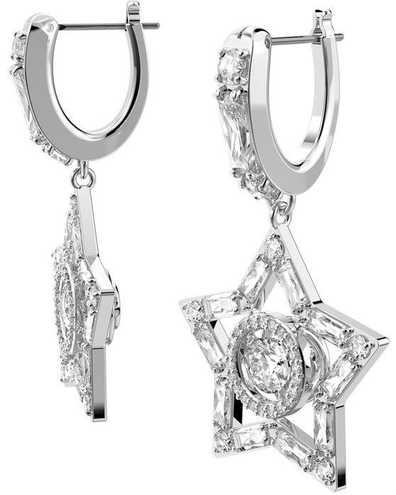 SWAROVSKI White Stella hoop earrings Star