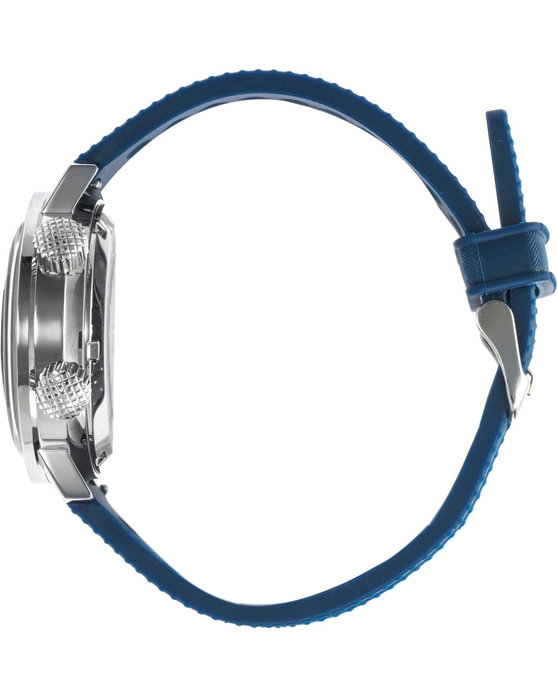 LIP Grand Nautic Automatic Dual Time Blue Combined Materials Strap