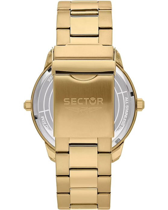 SECTOR Oversize Dual Time Gold Stainless Steel Bracelet