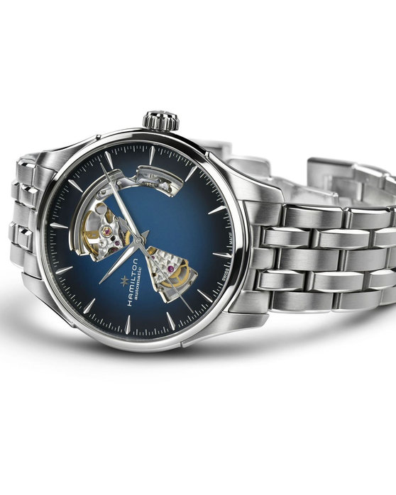 HAMILTON Jazzmaster Open Heart Automatic Silver Stainless Steel Bracelet