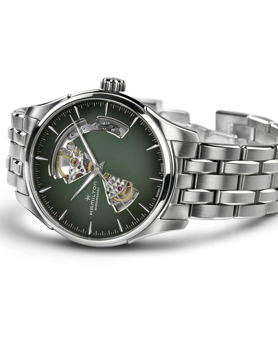 HAMILTON Jazzmaster Open Heart Automatic Silver Stainless Steel Bracelet