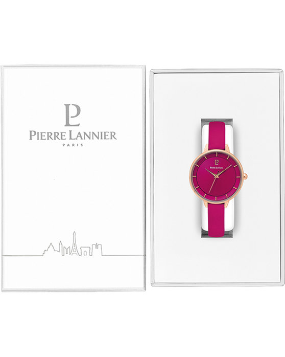 PIERRE LANNIER Asteroide Fuchsia Leather Strap