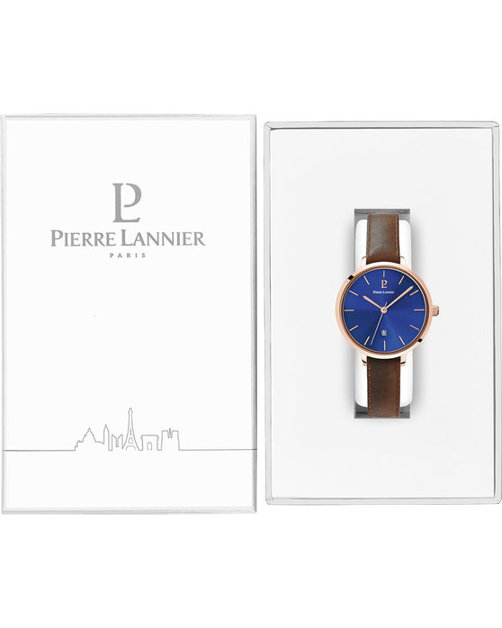 PIERRE LANNIER Echo Brown Leather Strap