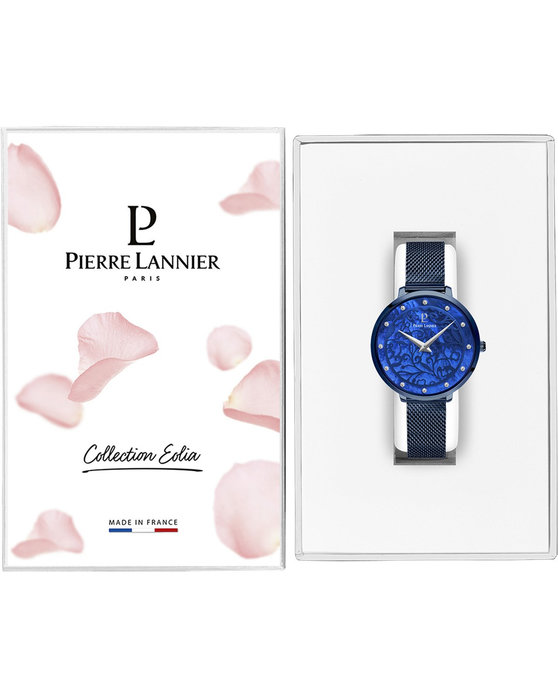 PIERRE LANNIER Eolia Crystals Blue Stainless Steel Bracelet