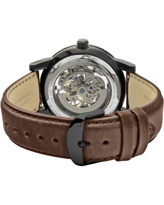 PIERRE LANNIER Automatic Automatic Brown Leather Strap