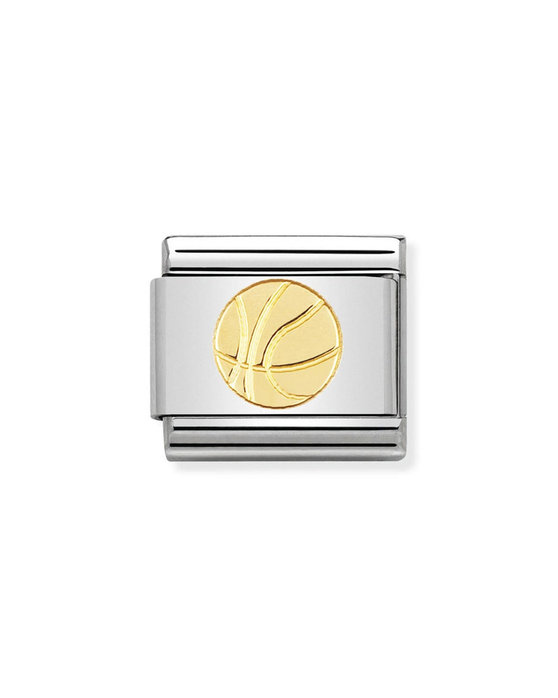 Σύνδεσμος (Link) NOMINATION μπάλα μπάσκετ από ατσάλι και χρυσό 18K