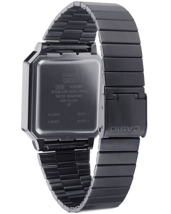 CASIO Vintage Chronograph Black Stainless Steel Bracelet