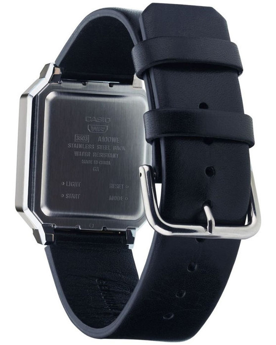 CASIO Vintage Chronograph Black Leather Strap