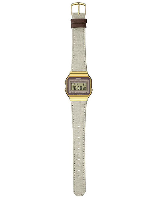 CASIO Vintage Chronograph Beige Fabric Strap