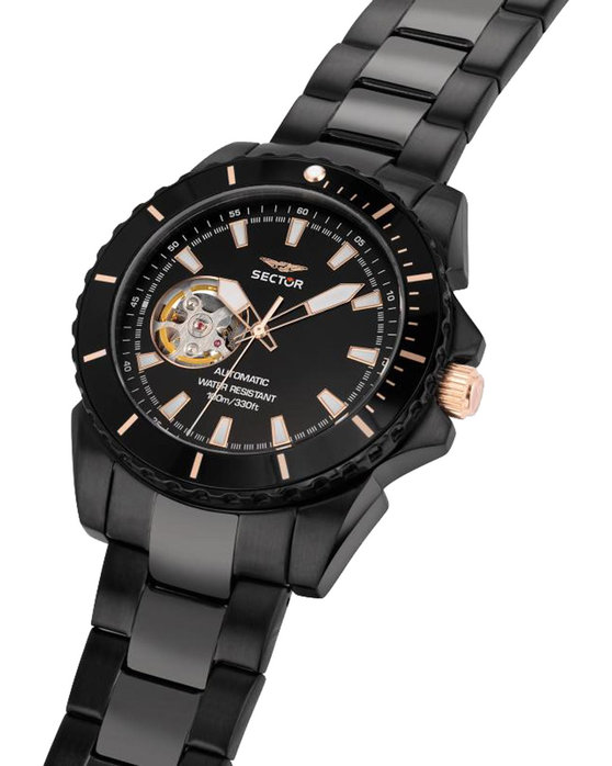 SECTOR 450 Automatic Black Stainless Steel Bracelet