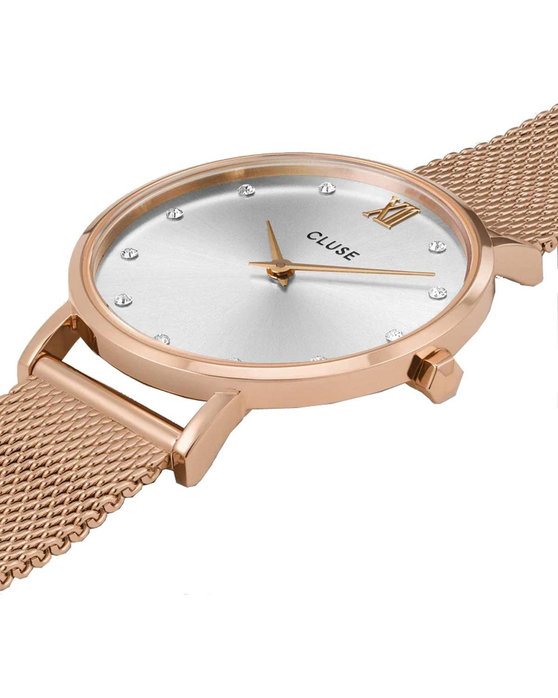 CLUSE Minuit Crystals Rose Gold Stainless Steel Bracelet