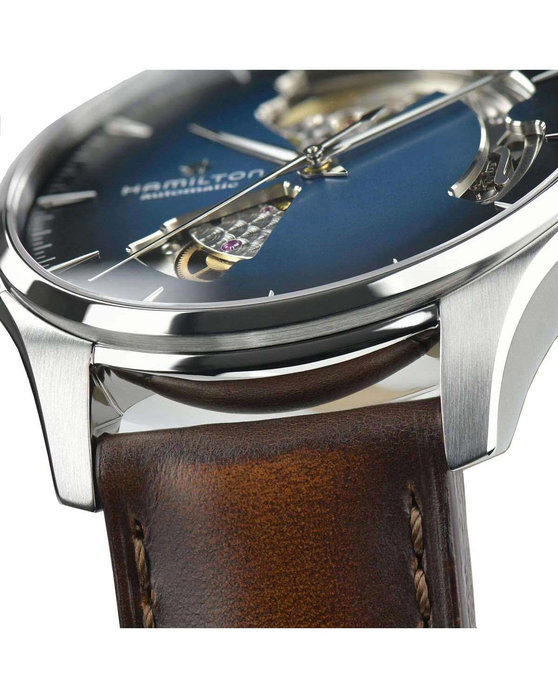 HAMILTON Jazzmaster Open Heart Automatic Brown Leather Strap