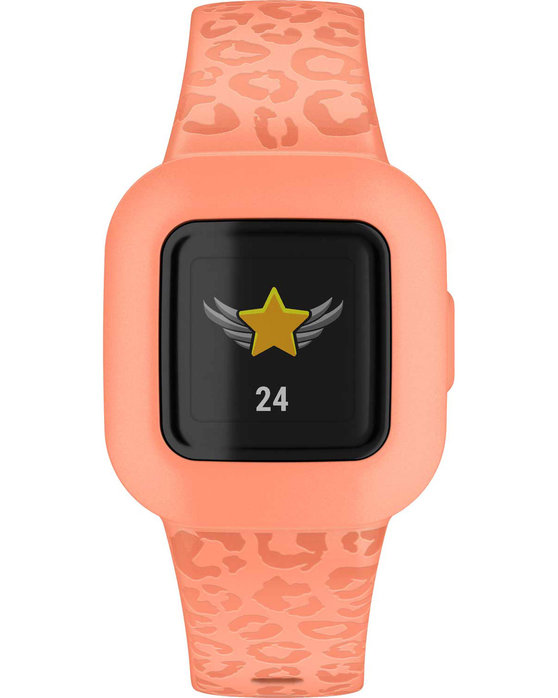 GARMIN Vivofit jr. 3 Peach Leopard Silicone Strap