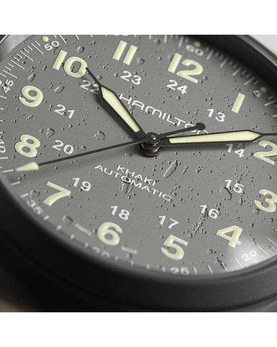 HAMILTON Khaki Field Automatic Grey Leather Strap