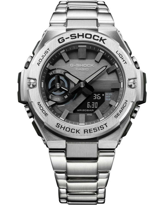 CASIO G-SHOCK Smartwatch Tough Solar Chronograph Silver Stainless Steel Bracelet