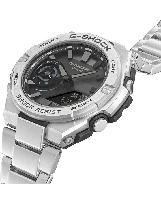 CASIO G-SHOCK Smartwatch Tough Solar Chronograph Silver Stainless Steel Bracelet