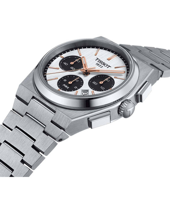 TISSOT T-Classic PRX Automatic Chronograph Silver Stainless Steel Bracelet