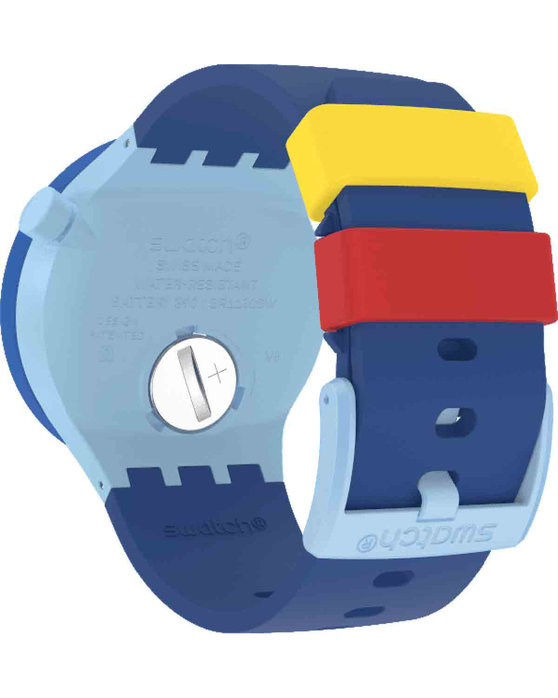 SWATCH Pride Peace Hand Love Blue Silicone Strap