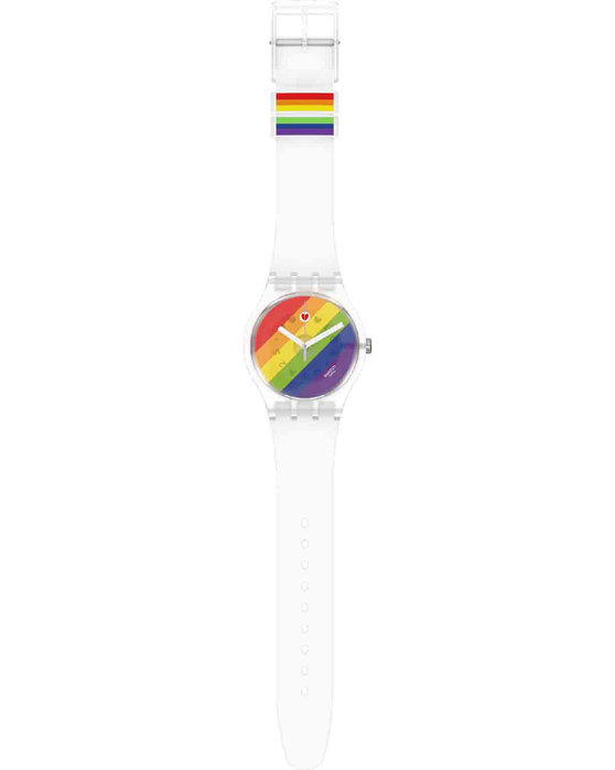 SWATCH Pride Stripe Fierce White Silicone Strap