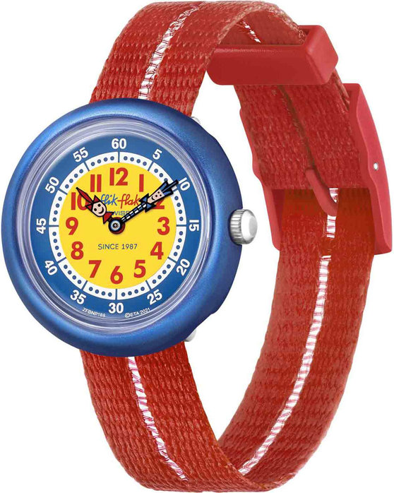 Flik Flak Retro Red Two Tone Plastic Strap