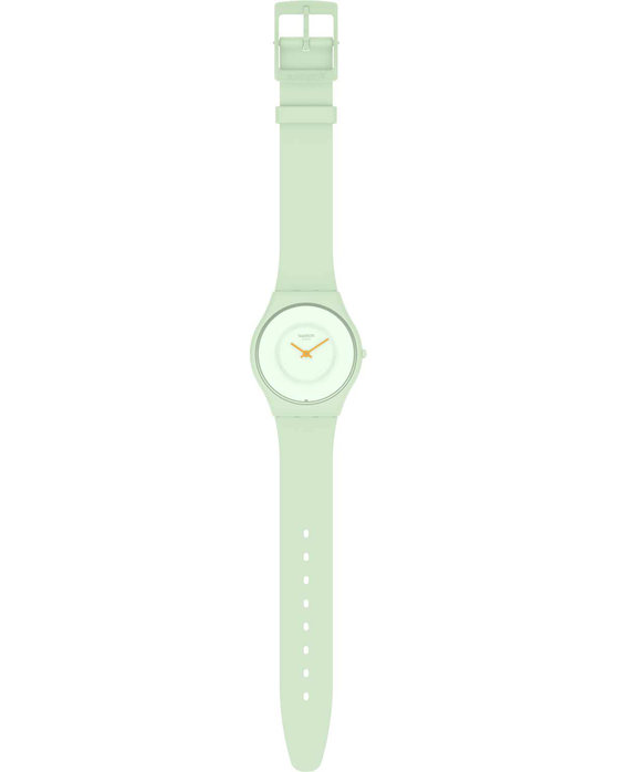 SWATCH Bioceramic Caricia Verde Green Silicone Strap - kosmima.gr