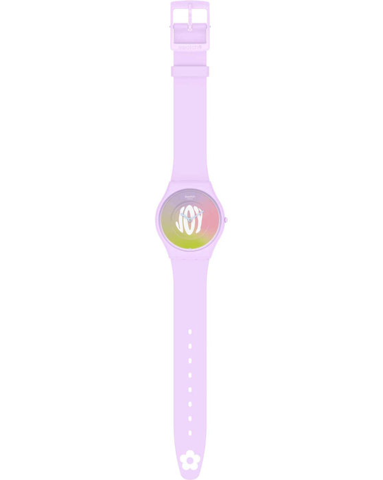 SWATCH Bioceramic Time For Joy Purple Silicone Strap