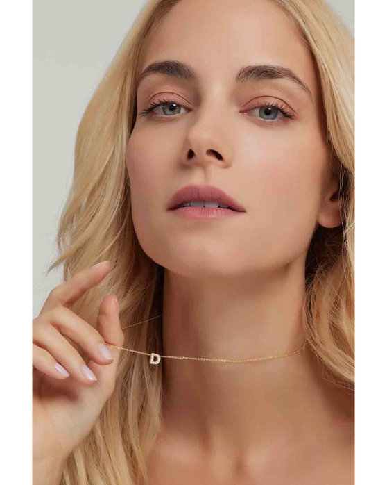 DOUKISSA NOMIKOU Initial ''D'' Necklace Pave