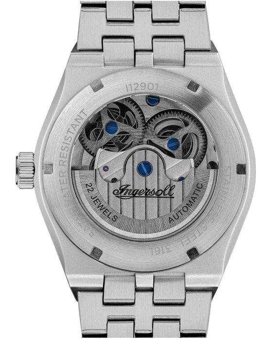 INGERSOLL Broadway Automatic Dual Time Silver Stainless Steel Bracelet