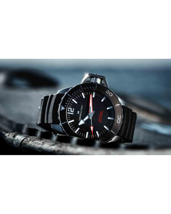 HAMILTON Khaki Navy Frogman Automatic Black Rubber Strap