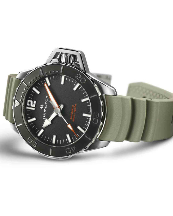 HAMILTON Khaki Navy Frogman Automatic Khaki Rubber Strap