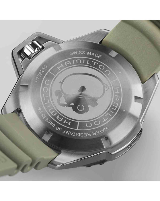 HAMILTON Khaki Navy Frogman Automatic Khaki Rubber Strap