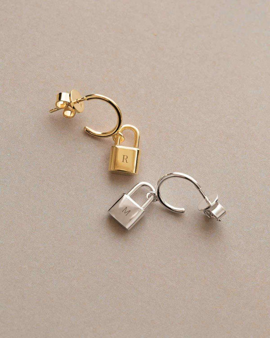 PDPAOLA Engrave Me Bond Earrings made of 18ct-Gold-Plated Sterling Silver