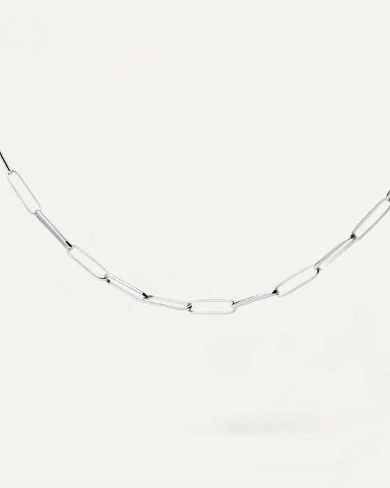 Κολιέ PDPAOLA Carry-Overs Big Statement Chain Silver Necklace από επιροδιωμένο Ασήμι 925