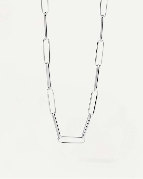 Κολιέ PDPAOLA Carry-Overs Big Statement Chain Silver Necklace από επιροδιωμένο Ασήμι 925