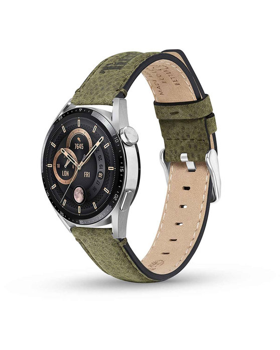 TIMBERLAND Barnesbrook Olive Green Leather Smart Strap Replacement for Smartwatches (22 mm)