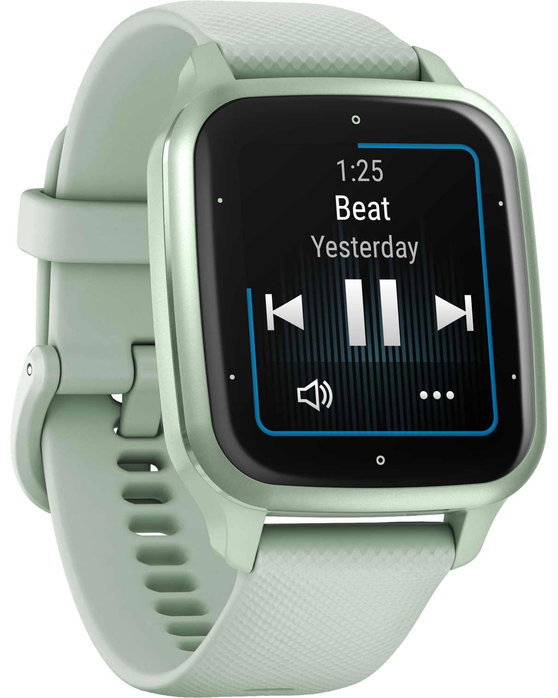 GARMIN Venu Sq 2 Metallic Mint Bezel with Cool Mint Silicone Band