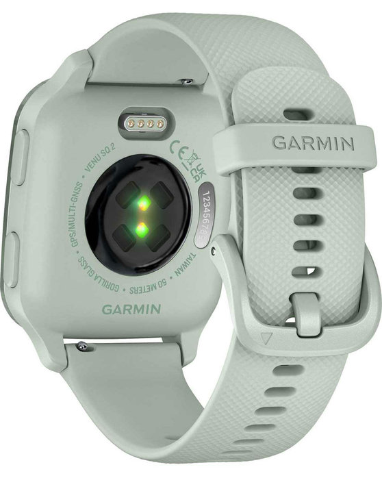 GARMIN Venu Sq 2 Metallic Mint Bezel with Cool Mint Silicone Band