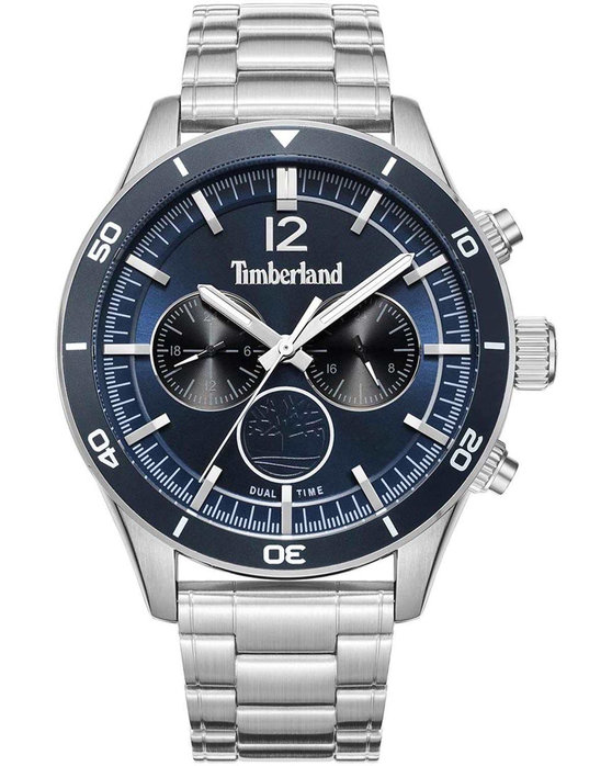 TIMBERLAND Ashmont Dual Time Silver Stainless Steel Bracelet