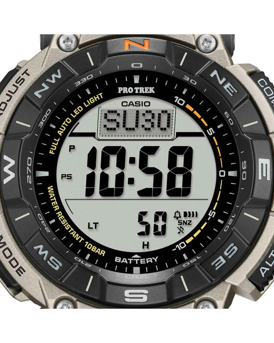 CASIO Protrek Tough Solar Chronograph Grey Titanium Bracelet