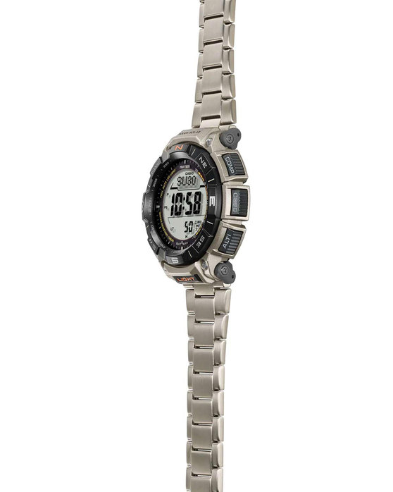 CASIO Protrek Tough Solar Chronograph Grey Titanium Bracelet