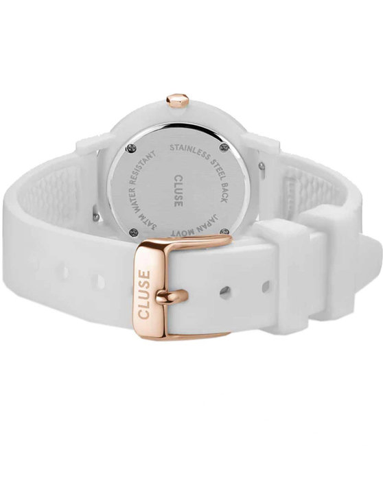 CLUSE Minuit Nylon White Silicone Strap