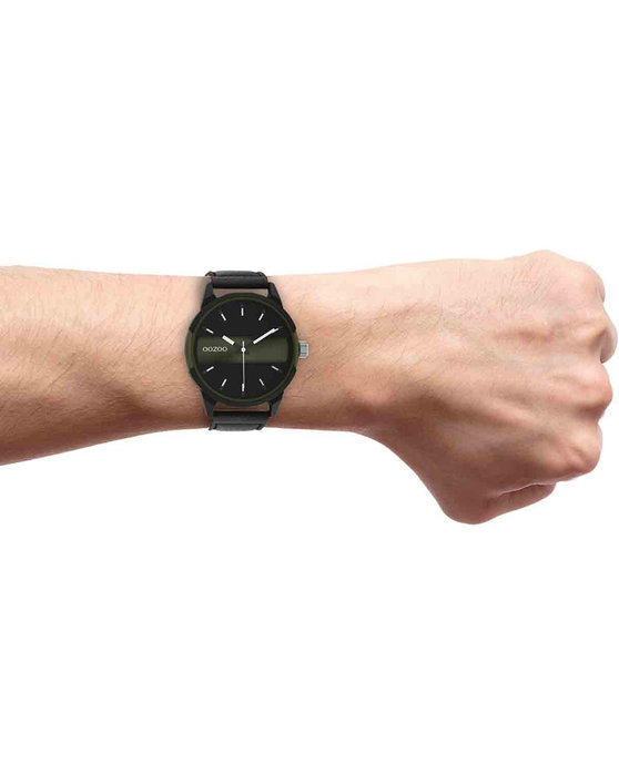 OOZOO Timepieces Black Leather Strap