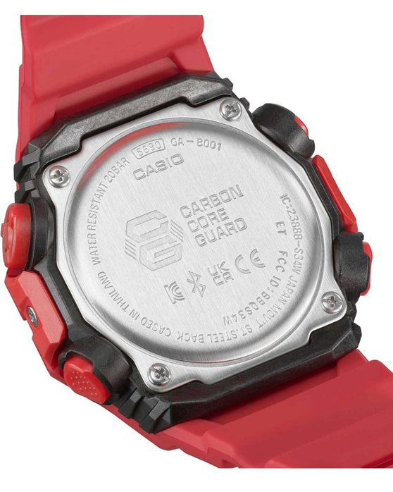 CASIO G-SHOCK Smartwatch Chronograph Red Rubber Strap